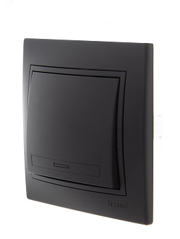 Выключатель 1-кл. 1п СП Mira 10А IP20 со вставкой черн. бархат 701-4242-100