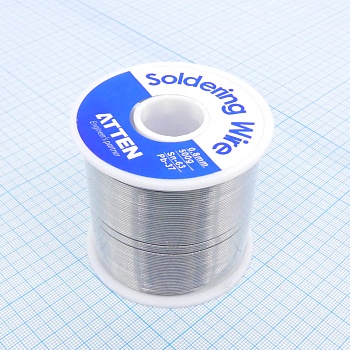 TS-638500N Sn63Pb37 0.8мм 500г - Свинцовый одноканальный трубчатый припой с флюсом 2.0% ROL0, температура плавления 183-184°С
