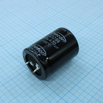 LHF471M2W3545CZVG2S00 - Конденсатор алюминиевый  электролитический 470мкФ 450В ±20% (35 X 45мм) защелкиваемые выводы 10мм, 0.28Ом, 1.6А 2000час 105°С