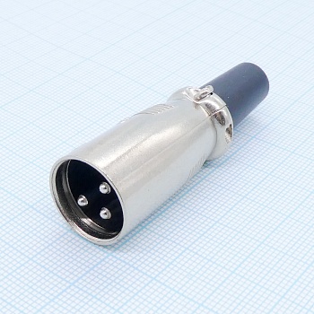 XLR2-3M мет - Разъем XLR вилка кабельная 3 контакта под пайку