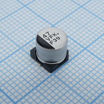 EEEFK1V470AP - Конденсатор электролитический низкоимпедансный для поверхностного монтажа 35В 47мкФ ±20%, 240mA, 2000часов, 6.3*5.8