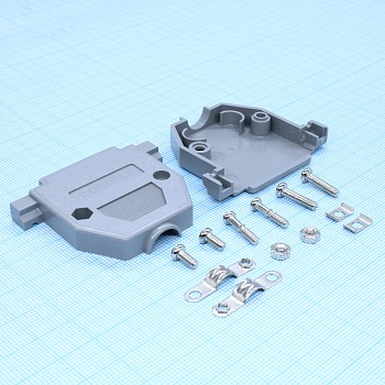 DS1045-25AP1S1-B - Кожух для D-SUB разьема 25 pin, пластик, серый