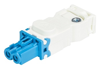 Разъем GST15I2S B1 ZR1WW BL02 - Розеточный разъем на кабель диам. 6 - 7,7 мм, 2 полюса, SELV, винтовая фиксация, номинальное напряжение: 50V, номинальный ток: 16A, цвет корпуса: белый, цвет контактной вставки: синий, серия gesis GST15i2
