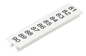 Шильдик M1.008.0104.3 - Маркировка для клемм WKF 1.5, центральная, белая, нанесенные знаки: 81-90