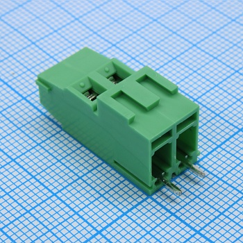 GT500H-5.08-02P-14-00 - Винтовой клеммный блок c рельефной обоймой, 2 контакта. Серия GT500H-5.08