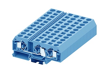 Проходная клемма 216954 - Проходная клемма, TA16-1-2, 3 точки подключения, тип фиксации провода: пружинный, номинальное сечение: 16 мм кв., 76A, 800V, ширина: 12 мм, цвет: синий, тип монтажа: DIN 35