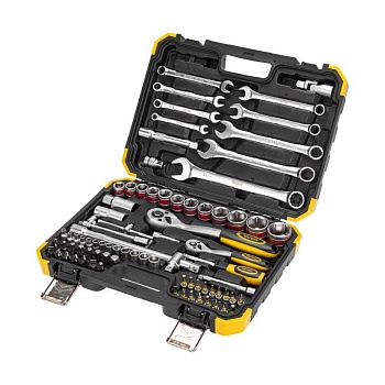 Набор инструментов 1/2 1/4 CrV 82 предмета пластик. кейс KR-66-6682