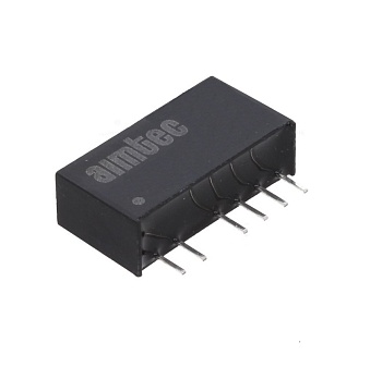 AM2DS-1215DJZ - DC/DC, 2Вт, вход 10.8…13.2В, выход ±15В/±0.007…0.067А, изоляция 1000В DC, КПД 83%, максимальная емкостная нагрузка не более 220мкФ, SIP7, 19.5x6x10мм, -40…85°C, пластик