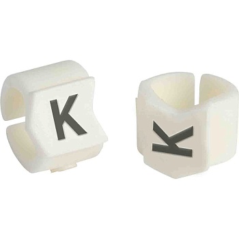 brd133420 - SCN-23-K клипсы белые, 50шт/упак, для провода 5,9-8,5мм диаметра, легенда K