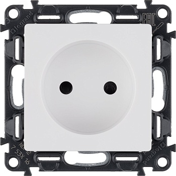 Розетка 1-м СП Valena Life 16А IP20 250В 2P защ. шторки безвинтов. клеммы с лицев. панелью механизм бел. Leg 753416