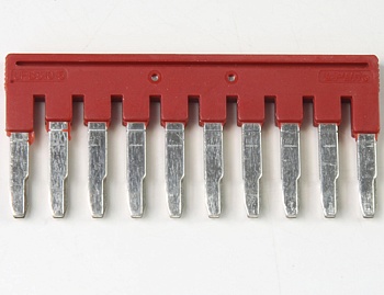 Соединительная перемычка UFBS 10-5 - Соединительная перемычка, втычная, изолированная, 10 полюсов, для клемм: UKJ-W2.5, UJ5-2.5, цвет: красный