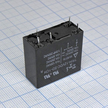 TRIH-12VDC-SD-1CH-R - миниатюрное 12VDC, 16А, 1переключение