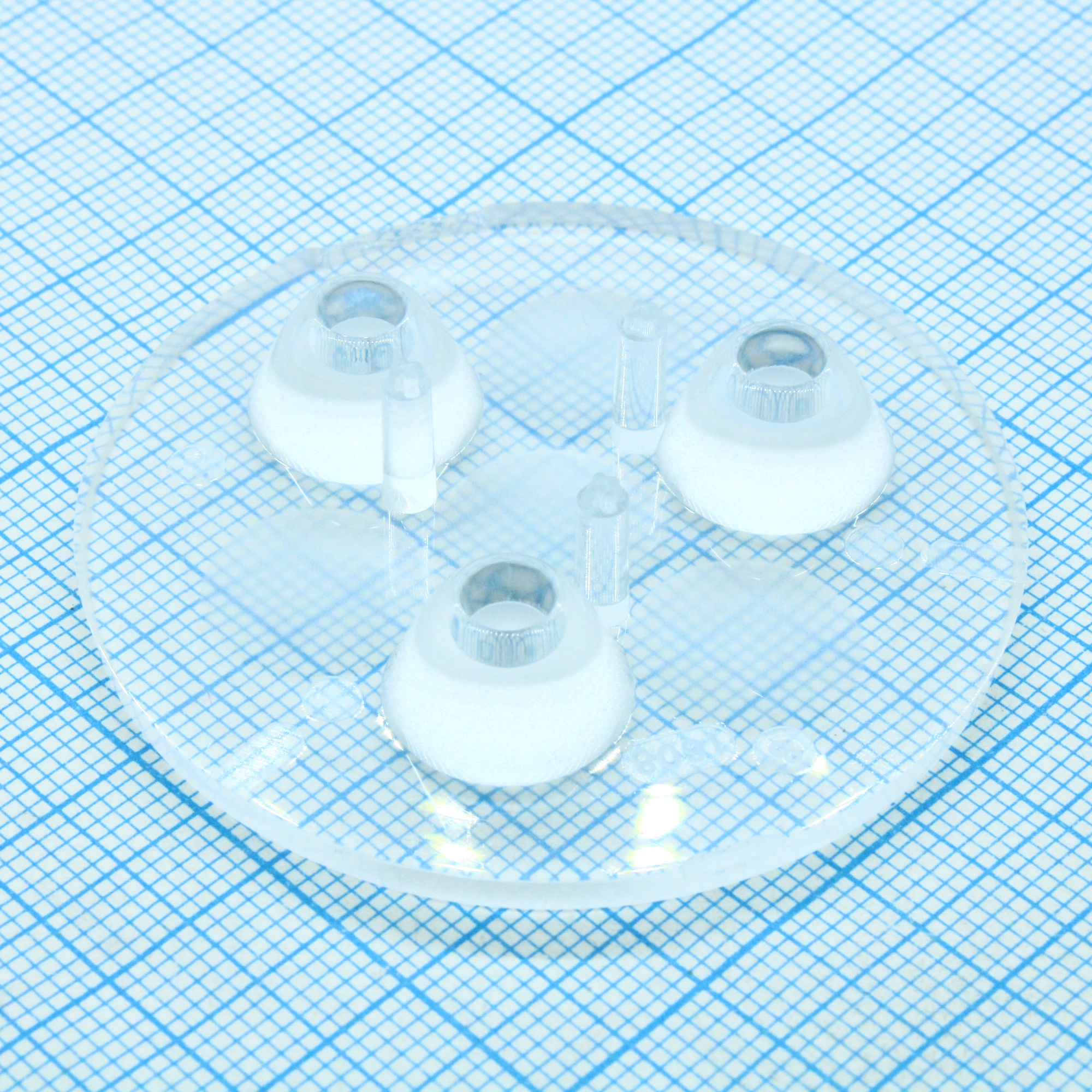 C11608_ANNA-50-3-W - Круглая групповая линза под 3светодиода, ~30°, D=50 mm   H=10,7 mm