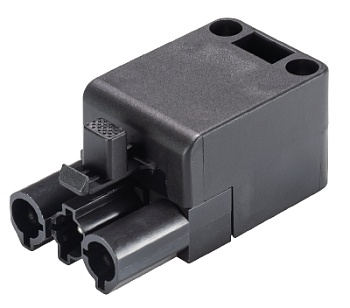 Разъем GST18i3S S1NZR1V SW - Вилочный разъем на кабель диам. 6,5 - 8,3 мм, 3 полюса, винтовая фиксация, кодировка UPS, номинальные характеристики: 250V, номинальный ток: 20A, цвет корпуса: черный, цвет контактной вставки: черный, серия gesis GST18i3