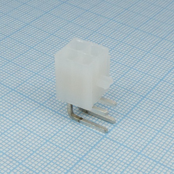 39301041 - Разъем типа провод-плата, угловой, 4.2 мм, 4 контакт(-ов), Штыревой Разъем, Серия Mini-Fit Jr 5569