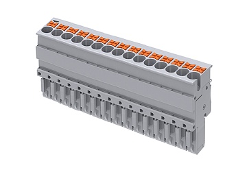 Разъем штекерный TPP2.5-15-GY - Разъем штекерный с push-in зажимом, для клемм TP2.5-2…, 15 полюсов, цвет: серый