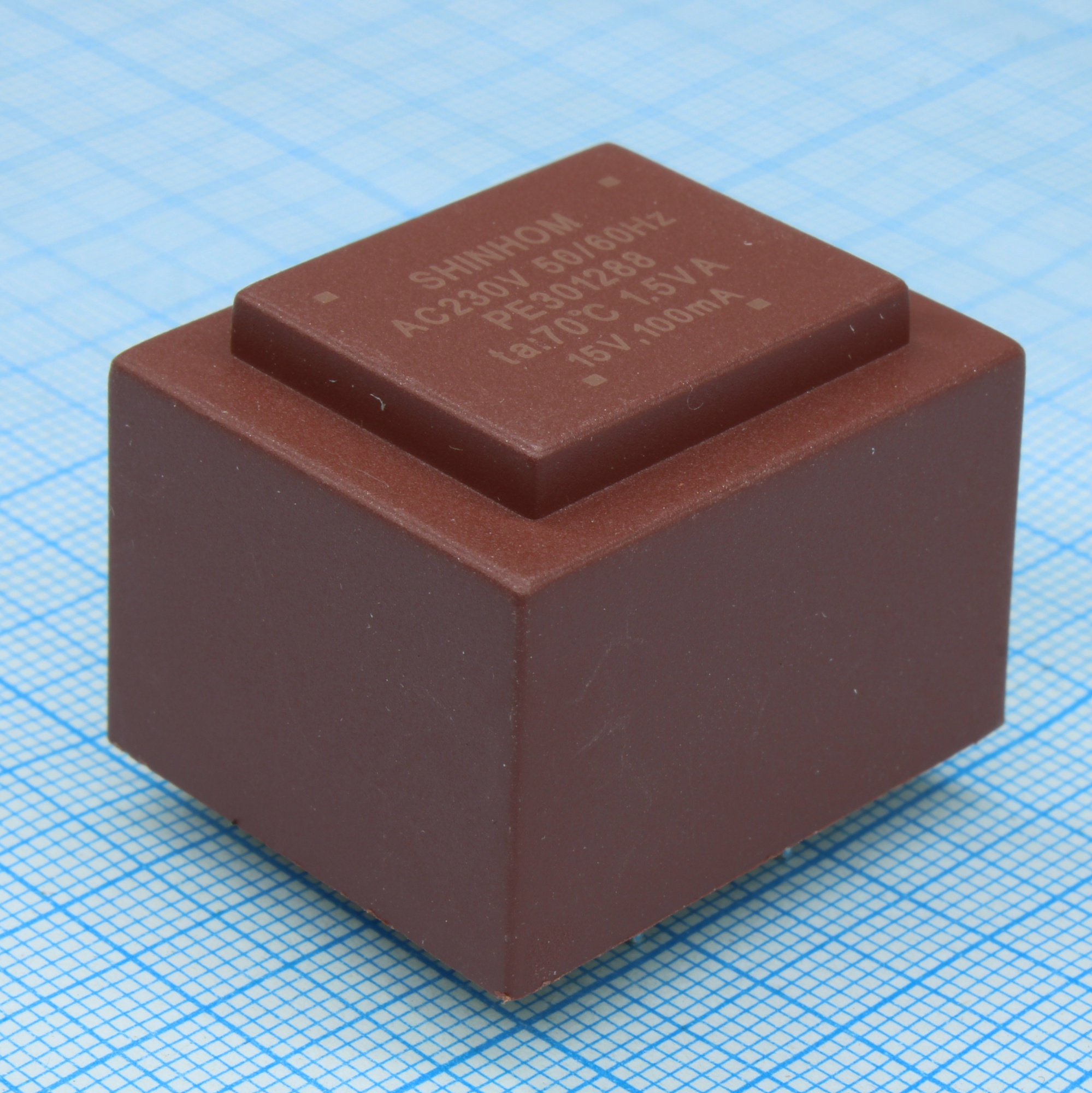 PE301288 - Трансформатор питания 1.5ВА  230В 15В/100мА ta 70°C (EI 30/12.5) 25мм