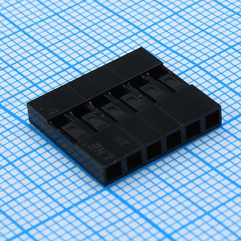 I-DS1071-SCB01X6 - Корпус разъема (розетка) 1х6 контактов шаг 2.54мм