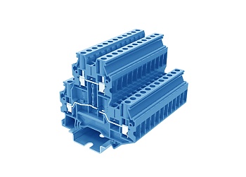 Этажная клемма TUD4-2-BU - Этажная клемма, тип фиксации провода: винтовой, номинальное сечение: 4 мм кв., 32A, 800V, ширина: 6,2 мм, цвет: синий, тип монтажа: DIN 35