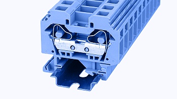 Проходная клемма WS16-SD-01P-12 - Проходная клемма, тип фиксации провода: пружинный, номинальное сечение: 16 мм кв., 76A, 800V, ширина: 4 мм, цвет: синий, тип монтажа: DIN35
