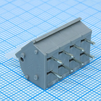 DG243-5.0-04P-11-00A(H) - Пружинный клеммник на печатную плату 4 контакта. Серия DG243-5.0