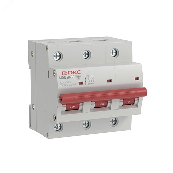 Выключатель автоматический модульный YON max типа MD125H, 10кА, 3 полюса, хар-ка D, 80А MD125H-3PD80
