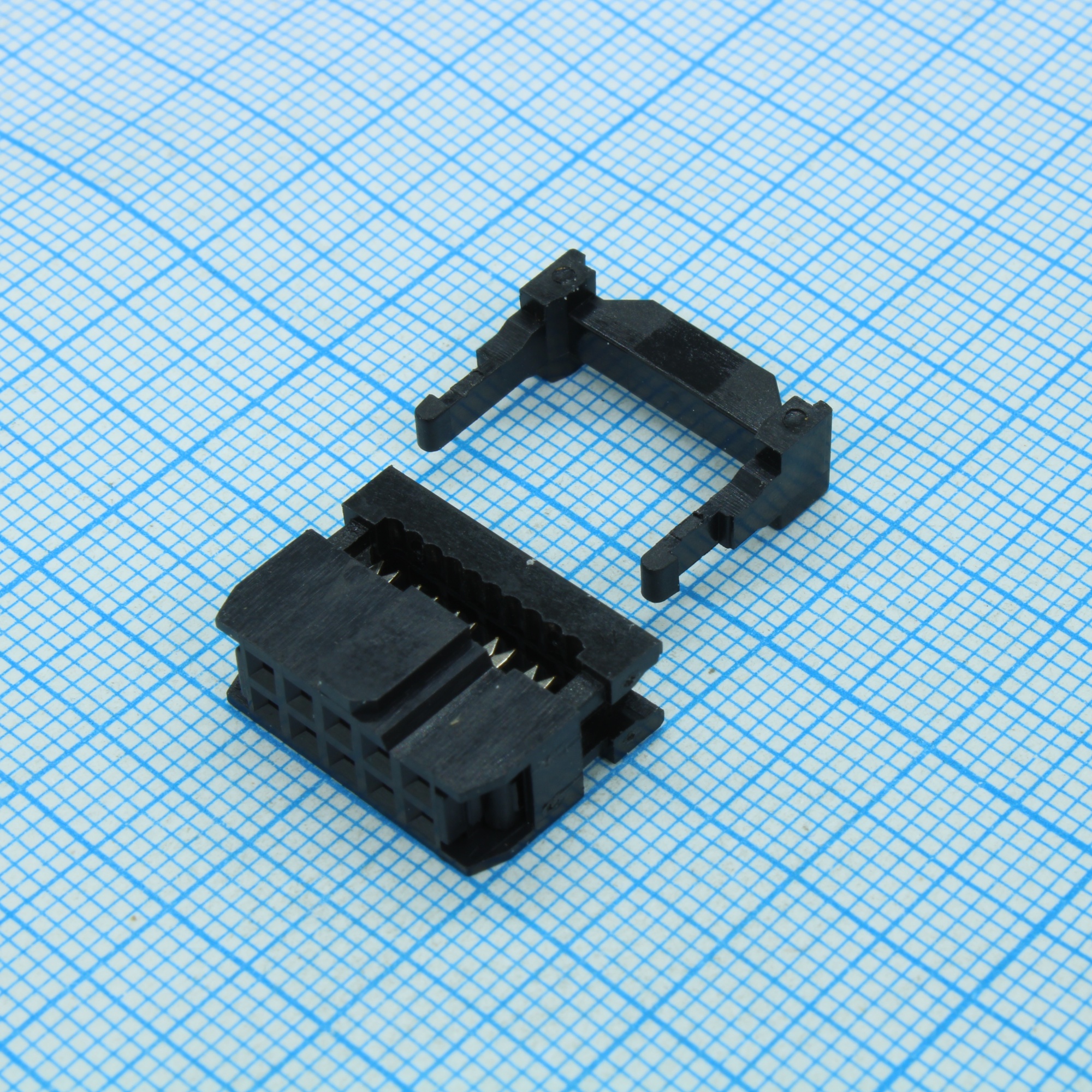 IDC-10F - IDC разъем, розетка на плоский шлейф 10pin(2x5), шаг 2.54мм