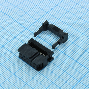 IDC-10F - IDC разъем, розетка на плоский шлейф 10pin(2x5), шаг 2.54мм