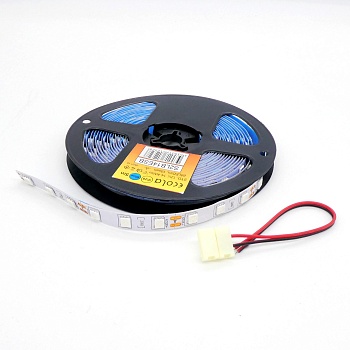 LED-лента 5050 B/ 60 чипов /5м /12V - самоклеящаяся / синяя / 60 чип диодов 5050 на метр / потребляемая мощность 14,4 Вт/м / 10мм