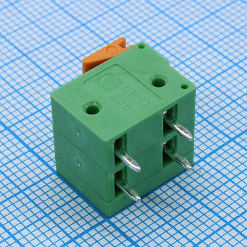 GT142R-5.08-02P-14-00 - Нажимной безвинтовой клеммный блок 2 контакта. Зажим типа торцевой контакт. Серия GT142R-5.08