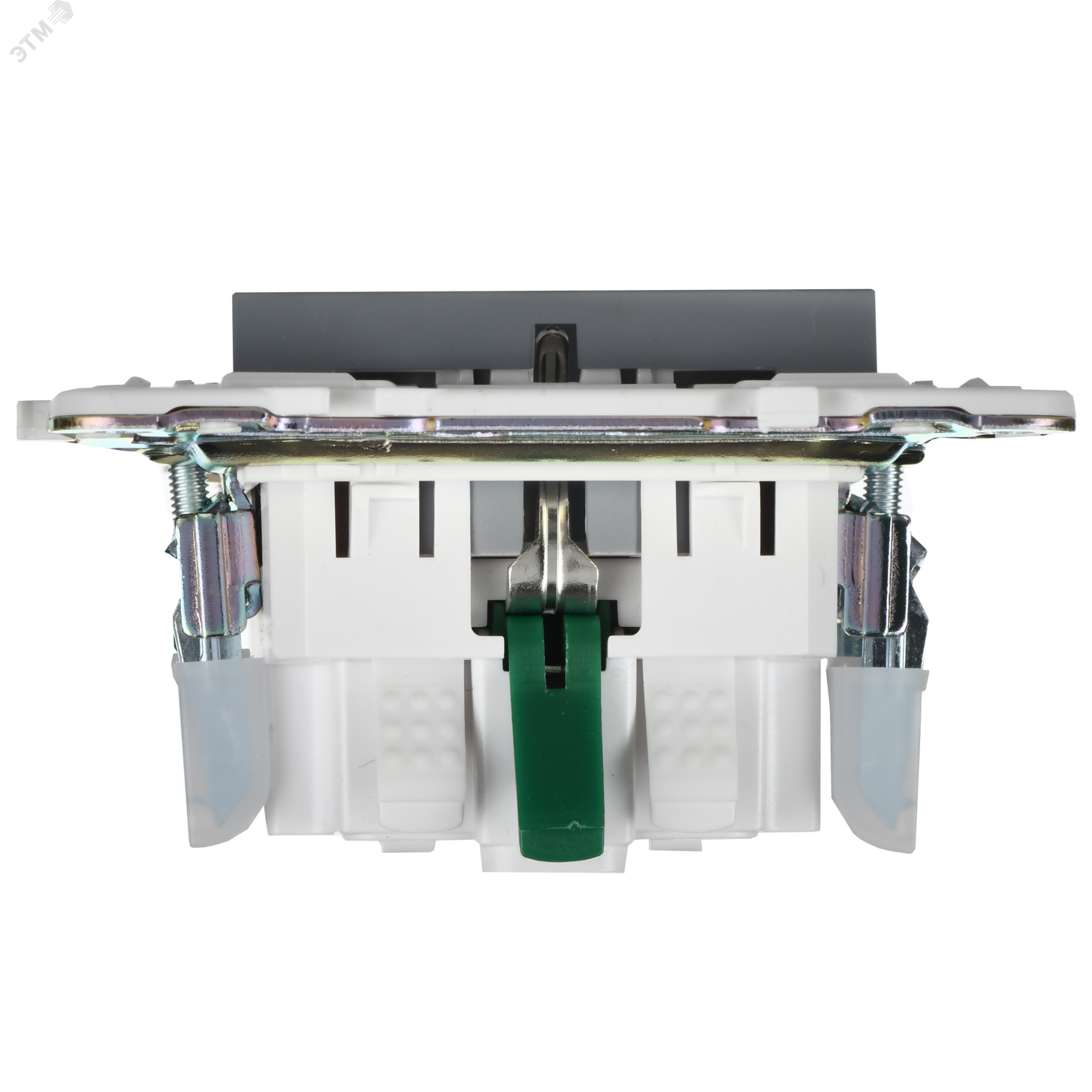 SKANDY Розетка с заземлением с защитными шторками 16А безвинтовое крепление SK-R06Gr серый IEK SK-R14-16-1-K03