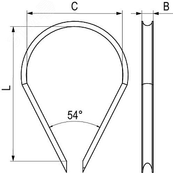 Коуш под трос D5 стальной оцинкованный CM621005