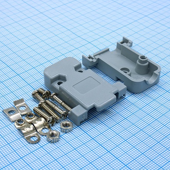 L-KLS1-DB-09P-S-G - Кожух для разъема D-SUB 9pin на кабель, пластик