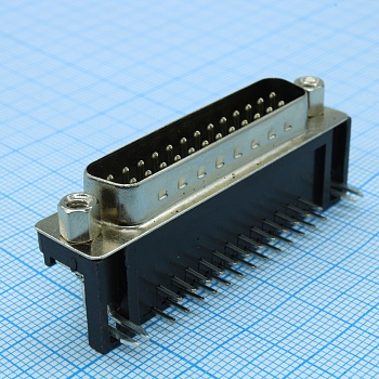 DS1037-01-25MNAKT74 - Разъем D-SUB 25 контактов вилка на плату угловая