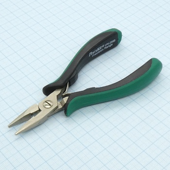 1PK-258B - Длинногубцы прецизионные с возвратной пружиной с регулируемым винтом и не скользящими ручками из двухкомпонентного материала