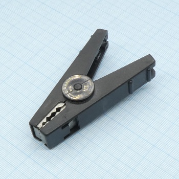 AG-250/B - Зажим "Крокодил" с изолятором (черный), 50А, 80мм