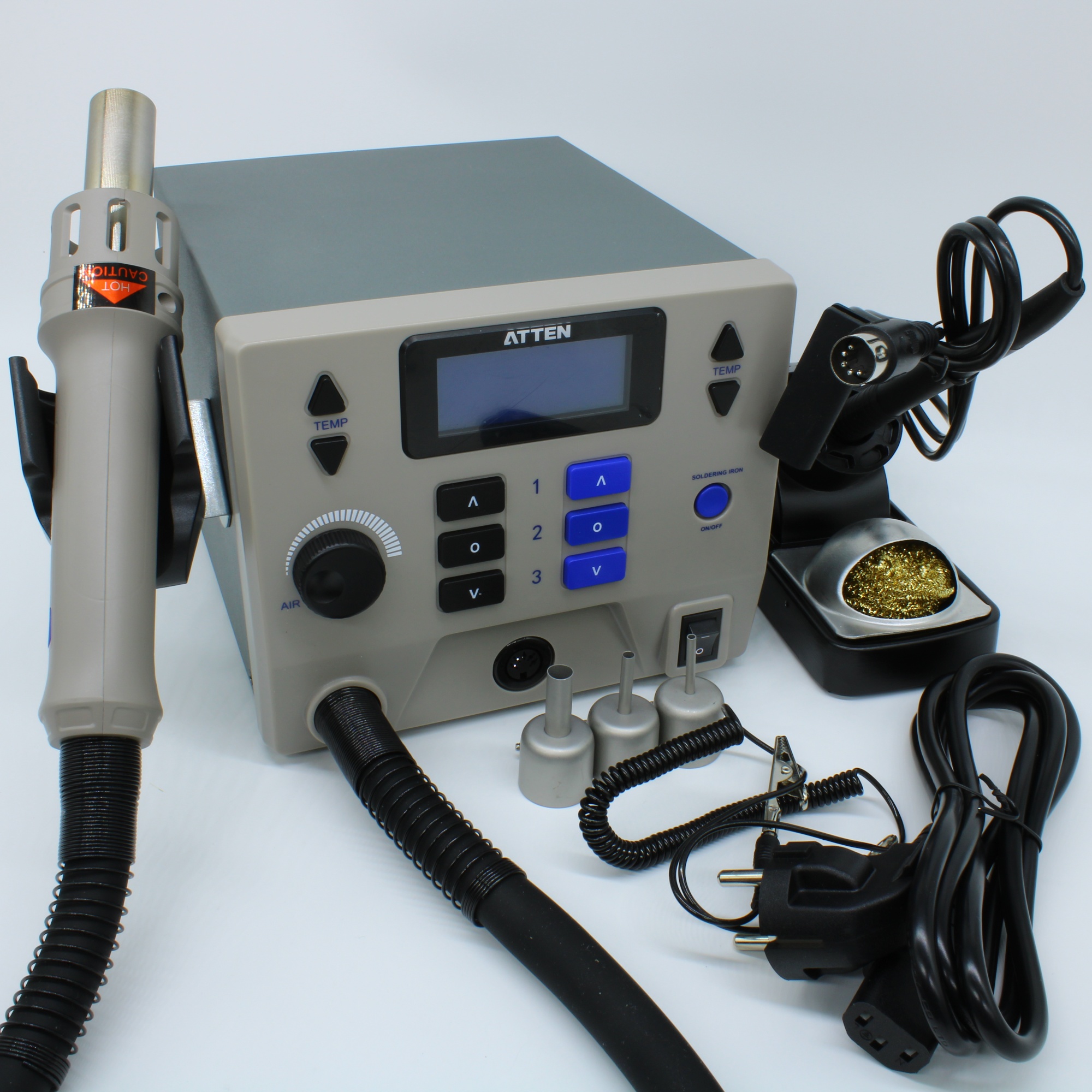 ST-8902D - 1300Вт двухканальная термовоздушная станция с паяльником (90Вт)