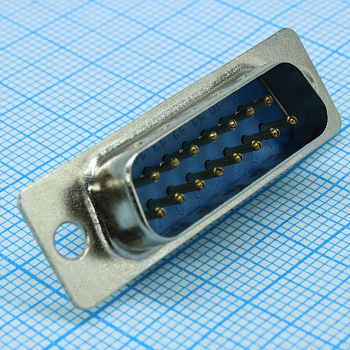 DB-15M - Разъём D-SUB вилка DB-15M, 15 контактов