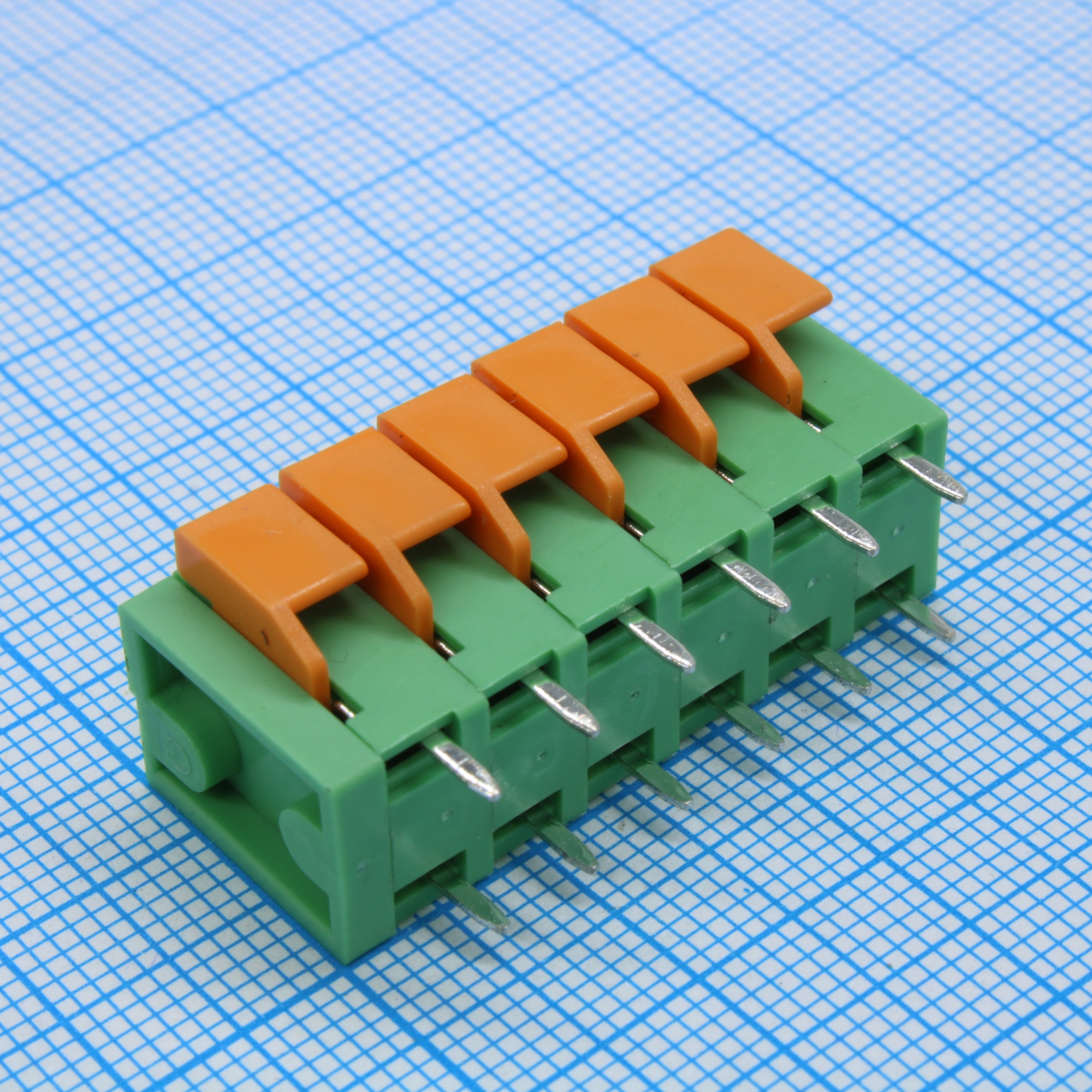 GT142V-5.08-06P-14-00 - Нажимной безвинтовой клеммный блок 6 контактов. Зажим типа торцевой контакт. Серия GT142V-5.08