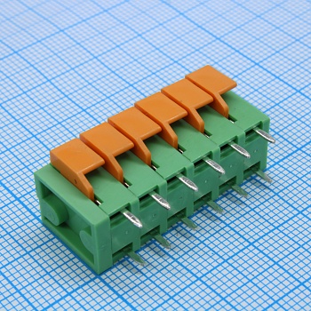 GT142V-5.08-06P-14-00 - Нажимной безвинтовой клеммный блок 6 контактов. Зажим типа торцевой контакт. Серия GT142V-5.08