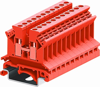 Проходная клемма 302905 - Проходная клемма, UK2.5B, тип фиксации провода: винтовой, номинальное сечение: 2,5 мм кв., 24A, 800V, ширина: 6,1 мм, цвет: красный, тип монтажа: DIN 35