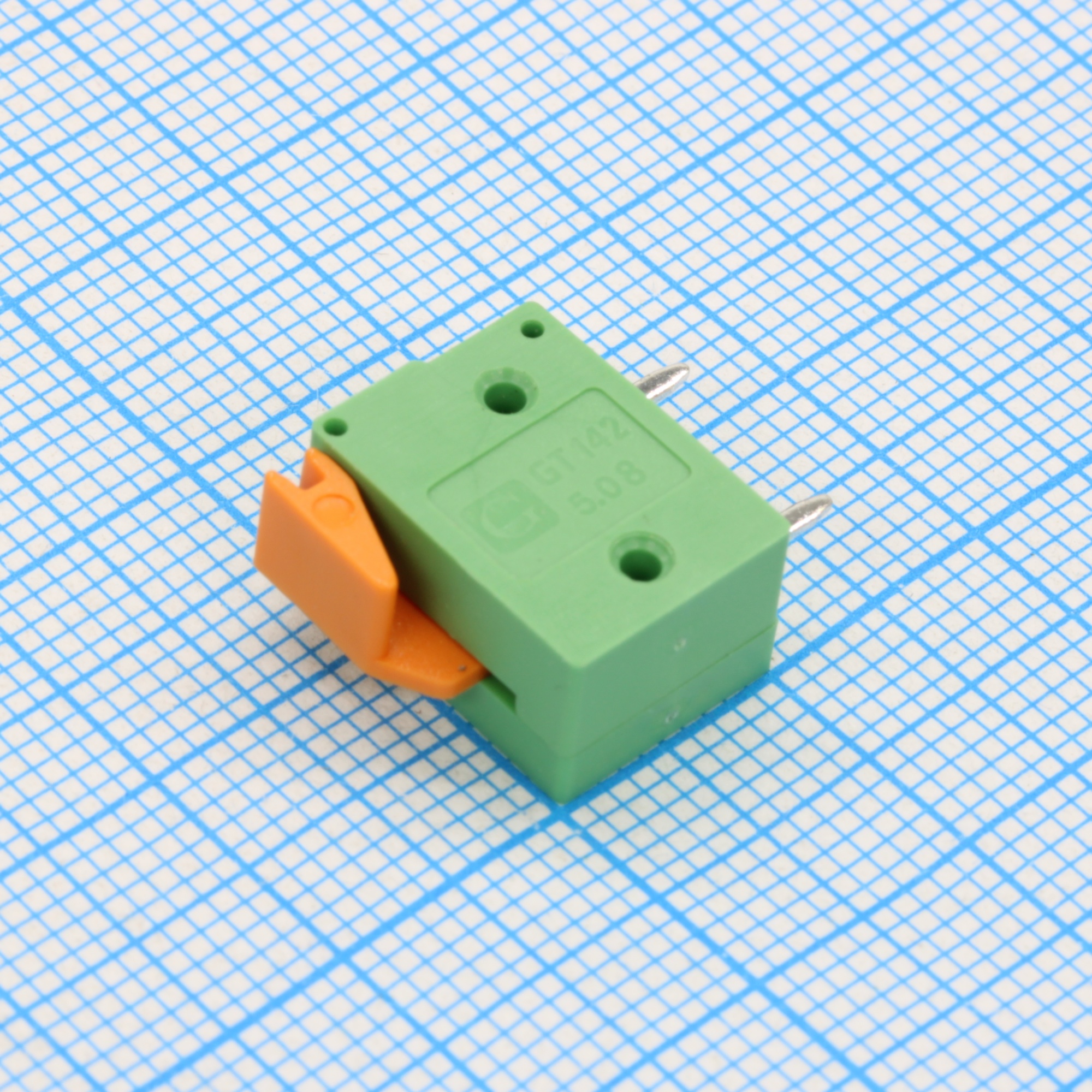 GT142R-5.08-01P-14-00 - Нажимной безвинтовой клеммный блок 1 контакт. Зажим типа торцевой контакт. Серия GT142R-5.08