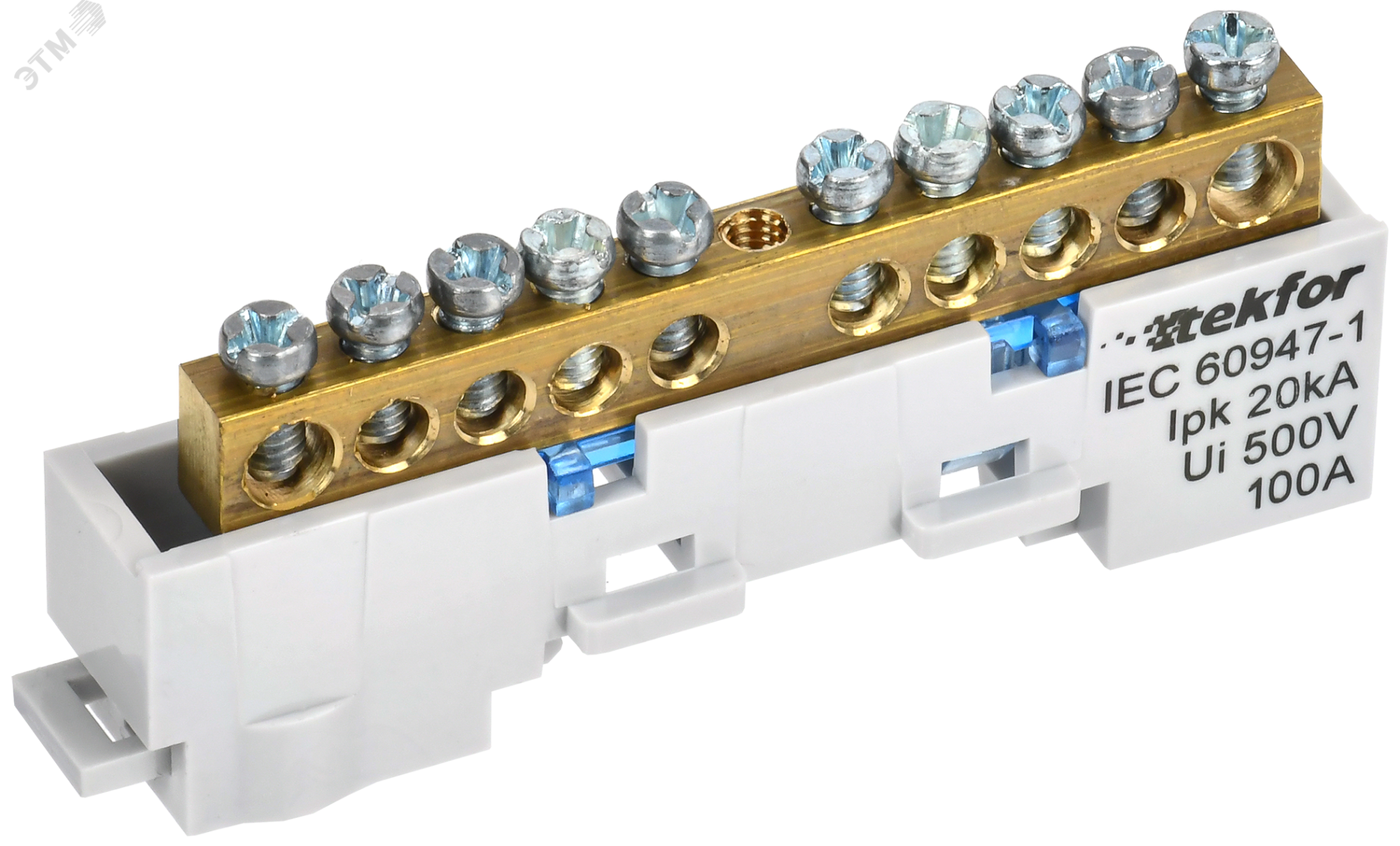 TEKFOR Шина N ноль неизолированная на универсальном держателе 6х9-10-С IEK TF-NN10-10-DL-K07