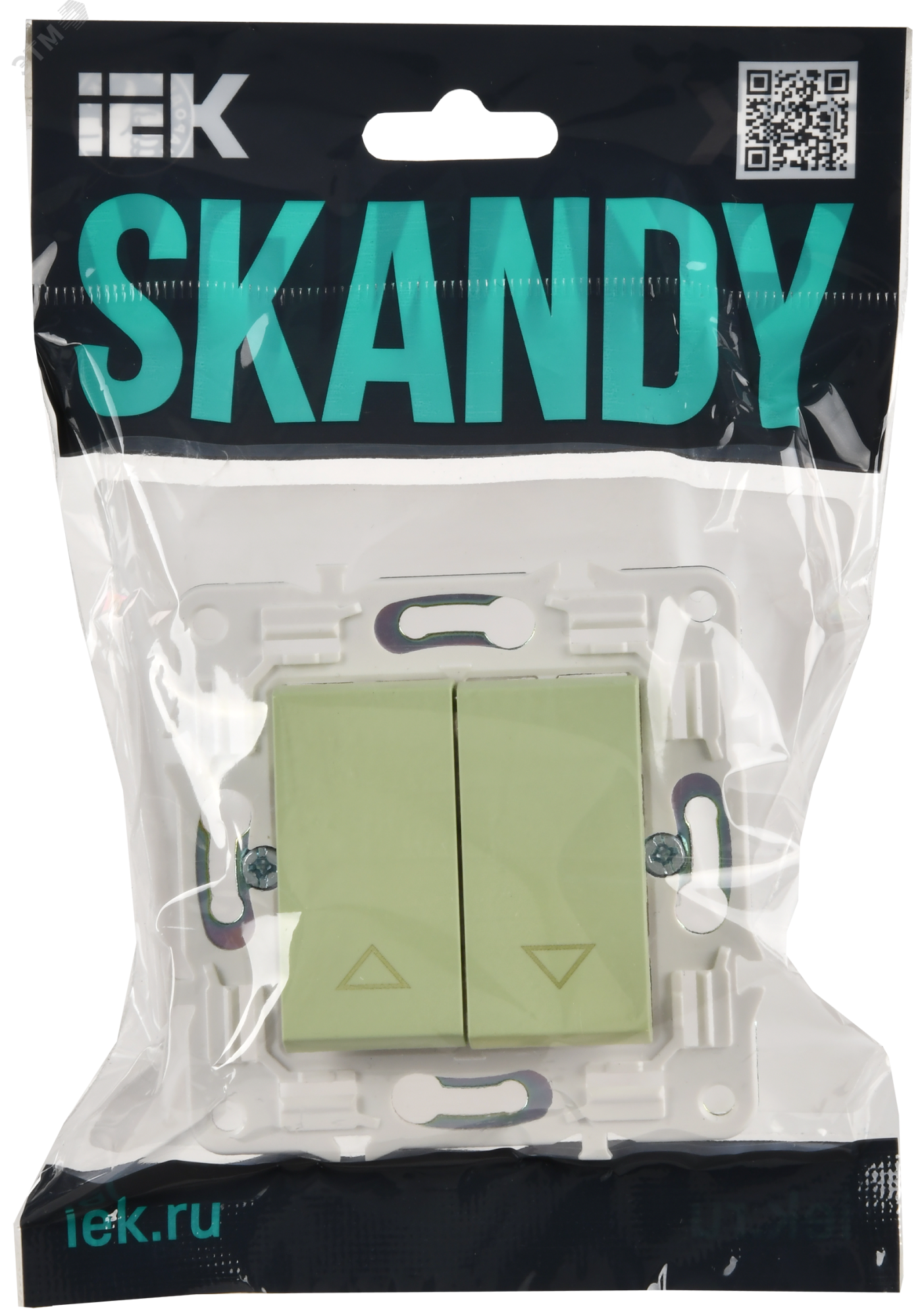 SKANDY Выключатель жалюзи 10А SK-V12G мятный IEK SK-V15-0-10-K06