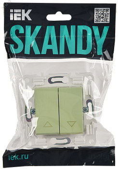 SKANDY Выключатель жалюзи 10А SK-V12G мятный IEK SK-V15-0-10-K06