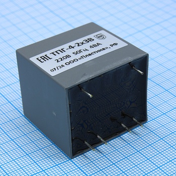 ТПГ-4-2х3в - Трансформатор питания Uвх=220 В, Uвых=2х3 В (ТНТ)