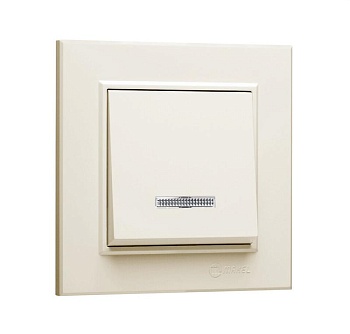 Выключатель 1-кл. СП Karea 10А IP20 с подсветкой крем. 56010021