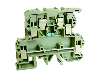 Этажная клемма USK-4/2-2RDX24 - Этажная клемма, верхний ряд с предохранителем, с LED 24V, тип фиксации провода: винтовой, номинальное сечение: 4 мм кв., до 6,3A, 500V, ширина: 8 мм, цвет: бежевый, тип монтажа: DIN 35