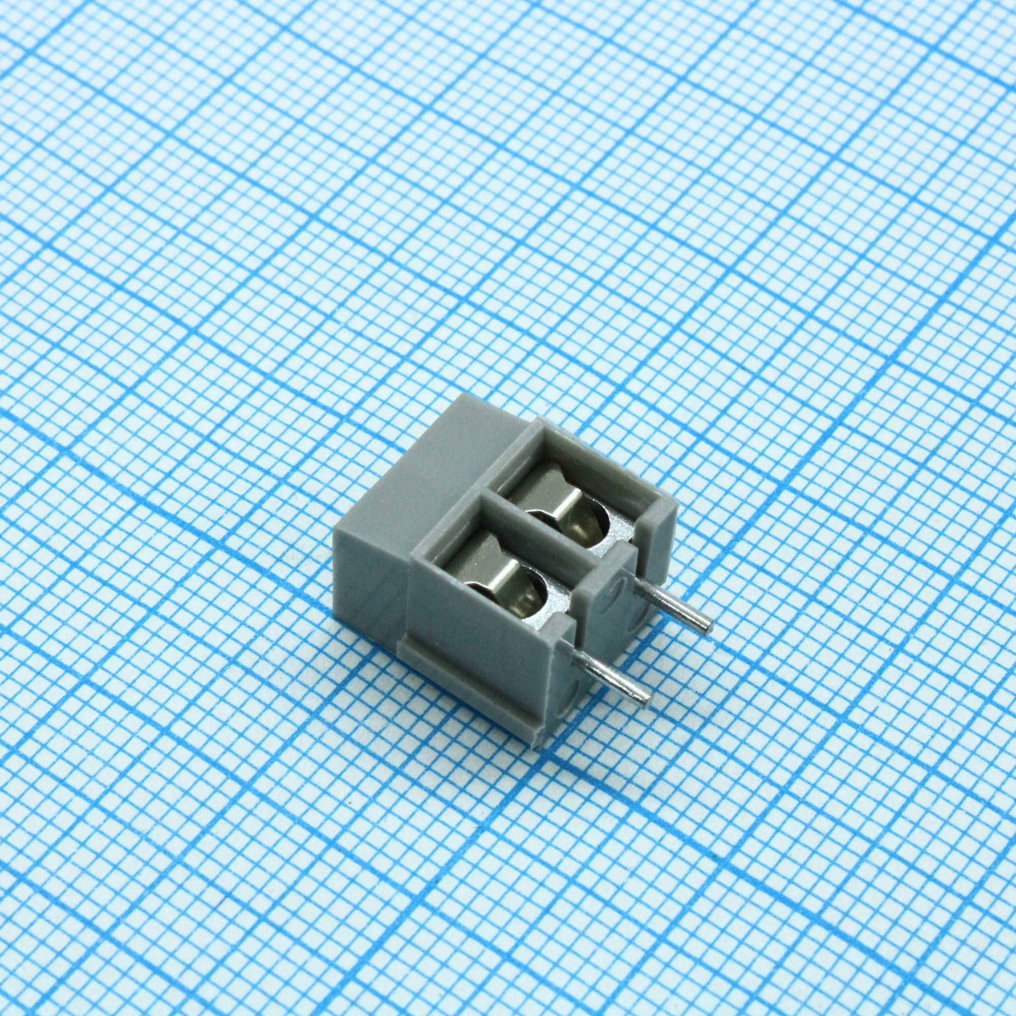 KF300-5.0-02P-11 Grey - Винтовой клеммный блок с защитой провода, 2 контакта. Серия KF300-5.0 серый