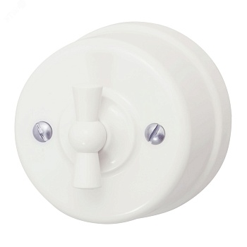 Выключатель поворотный 2-кл. ОП Лизетта 10А IP20 ретро 4 полож. ABS-пластик сл. кость B1-202-211